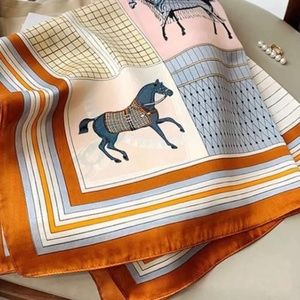 ❤️Equine Satin Silk Head Scarf / Neck scarf - vintage style horse print